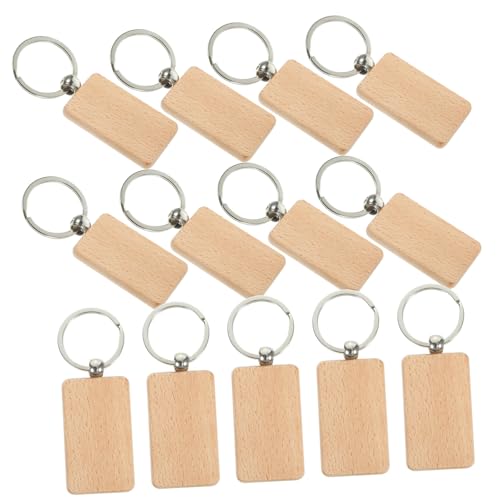NOLITOY 20Stücke DIY Holz Schlüsselanhänger Blanko Hölzerne Schlüsselanhänger für Personalisiert für Bastelprojekte und Robuste Vielseitig Einsetzbar von NOLITOY