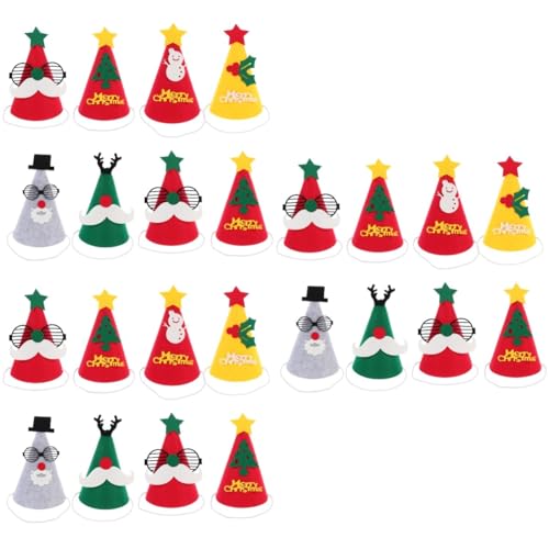 NOLITOY 24 Stk Weihnachtsmütze Weihnachtsminihüte Weihnachtsparty Kleid Hut Mini-urlaubsmützen Kegel Partyhüte Weihnachts-schneemann-hut Cartoon-hut Cosplay Weihnachtsbaum Gefühlt Kind von NOLITOY
