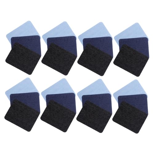 NOLITOY 24 Stück Teiliges Bügelflicken Jeans Reparatur Selbstklebende Knie patches in Schwarz Dunkel Hellblau Langlebige Aufbügelflicken für Kleidung Vielseitig zum Verstärken und von NOLITOY
