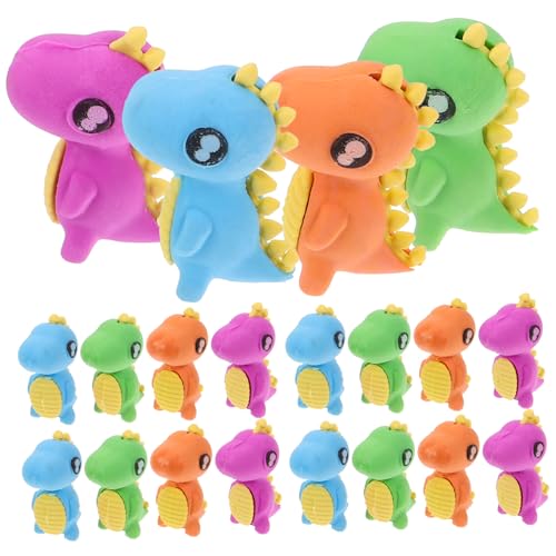 NOLITOY 24 Stück Teiliges Dinosaurier Radiergummi Kleine Süße Schulradierer aus Umweltfreundlichem Gummi für Schüler Bürobedarf Bunte Mini Radiergummis Geschenk von NOLITOY