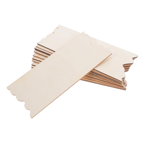 NOLITOY 24 Stück Teiliges Holz Hängebrett Umweltfreundliche DIY Rohlinge aus Naturholz Längliche Blanko Holzchips zum Gravieren Bemalen und Basteln für Dekoration und Registrierung von NOLITOY