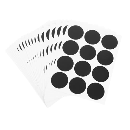 NOLITOY 240 Stück Teiliges Runde Schwarze Wasserfeste Etikettenaufkleber für Gewürzgläser und Vorratsdosen Wiederverwendbare Label Pastes zum Beschriften Ablösbar für Küche und DIY von NOLITOY