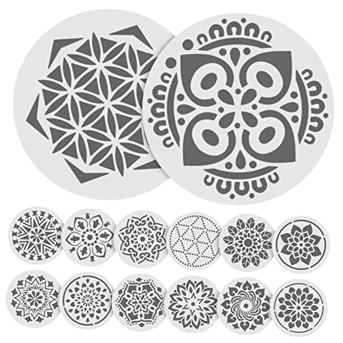 NOLITOY 24Stücke Mandala Schablonen Wiederverwendbare DIY Wandkunst Vorlagen für Kreative Malprojekte Hochwertigem Sicher und Langlebig für Flache von NOLITOY