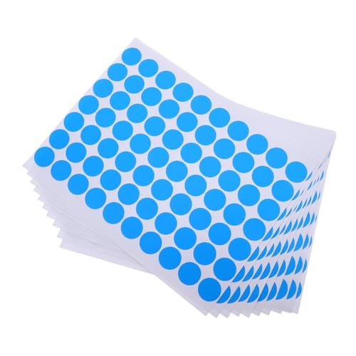 NOLITOY 25 Blatt Wasserdichte Selbstklebende Punktaufkleber Bögen mit Blauen Kreisförmigen Klebepunkten Langlebige PVC Etiketten Druck Handschriftfreundlich für Vielseitige Markierung und von NOLITOY
