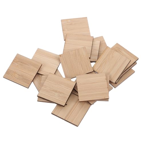 NOLITOY 25 Stück Bambuschipmaterial Form schmucklos Basteln Quadrate leeres handwerk selber machen Bambusscheiben DIY leeres Bambushandwerk Geburtstagsgeschenk quadratische Bambuschips von NOLITOY