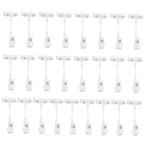 NOLITOY 25 Stück Rotierbare Etikettenhalter Clips Doppelter Displayschild Clip aus Hochwertigem Kunststoff für Einzelhandel und Supermarkt für Preisschilder und Etiketten von NOLITOY