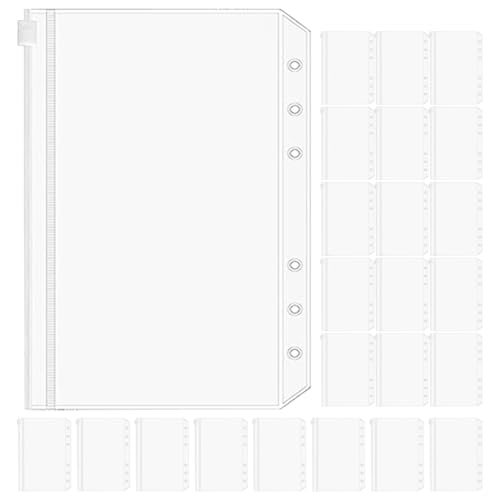 NOLITOY 25 Stück Teiliges Binder Pockets Kunststoff Ordner mit Reißverschluss für Dokumente für Büro Schule und Reisen Wasserdichte PVC Aufbewahrungstaschen von NOLITOY