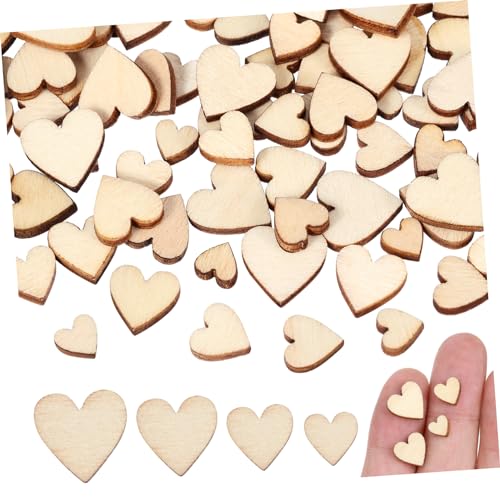 NOLITOY 250 Stück Deko Blätter Aus Holz Scrapbook Bastel Tag Set Herzform Kunstdekor Scheiben Ornamente Spitze Esszimmertisch Dekoration Retro Rustikales von NOLITOY
