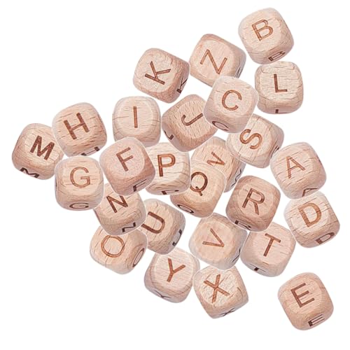 NOLITOY 26 Stück Teiliges Buchstabenperlen aus Buchenholz Quadratische Holzperlen Natürliche Farbe DIY Schmuckherstellung Lockere Perlen für Armband Halskette und Bastelprojekte NOLITOY 26 Stück Teiliges Buchstabenperlen aus Buchenholz Quadratische Holzperlen Natürliche Farbe DIY Schmuckherstellung Lockere Perlen für Armband Halskette und Bastelprojekte von NOLITOY