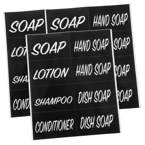 NOLITOY 3 Blätter Wasserfeste und Ölbeständige Aufkleber für Shampoo und Handseifenspender Selbstklebende Badezimmer Etiketten für Plastikflaschen Langlebige PVC Labels für Duschwände und NOLITOY 3 Blätter Wasserfeste und Ölbeständige Aufkleber für Shampoo und Handseifenspender Selbstklebende Badezimmer Etiketten für Plastikflaschen Langlebige PVC Labels für Duschwände und von NOLITOY