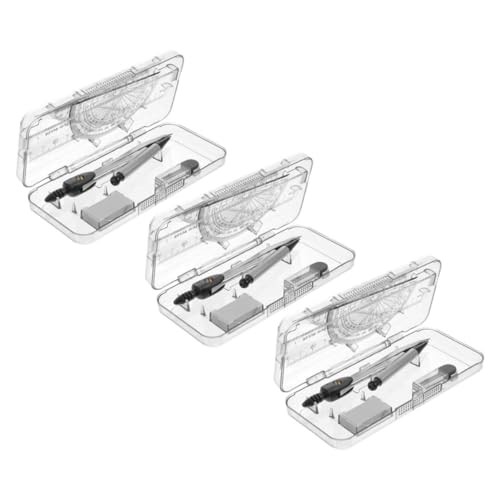 NOLITOY 3 Boxen Boxen mit und Linealen Präzisionswerkzeuge für Zeichnungen und Messungen Praktischer Radiergummi für Fehlerfreies Arbeiten von NOLITOY