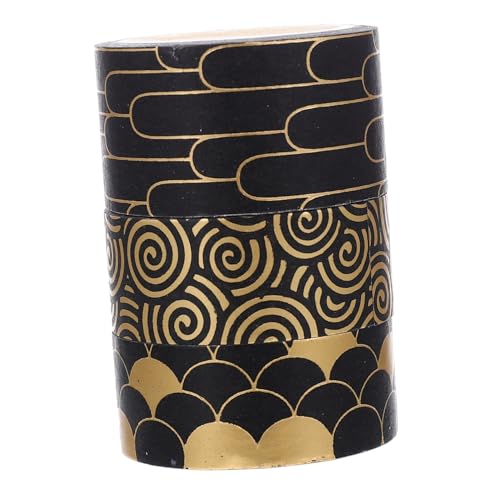 NOLITOY 3 Rollen Scrapbook Washi Tape Goldfolie DIY Dekoratives Klebeband Japanisches Papierband für Journaling und Bastelbedarf Leicht Ablösbar für Kreative Hobbyprojekte von NOLITOY