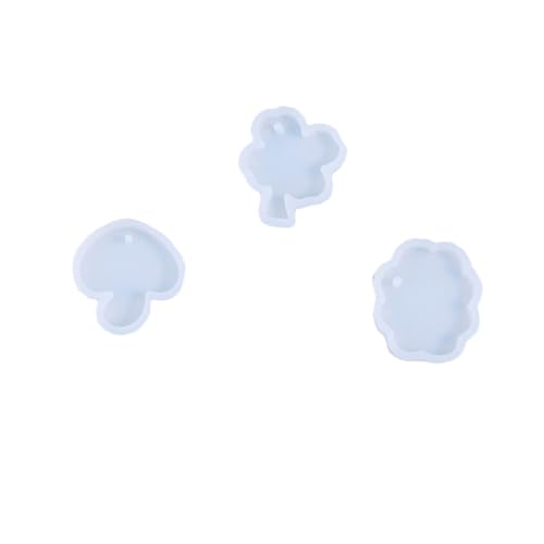 NOLITOY 3 STÜCKE Teiliges Silikon Schmuckform für DIY Anhänger mit Pilz Kleeblatt Wolke Motiven Flexible Bruchfeste Gießform für Epoxidharz Schmuckherstellung und Bastelarbeiten von NOLITOY