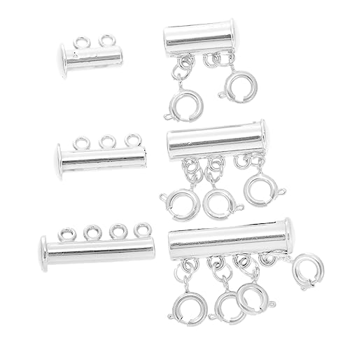 NOLITOY 3 Stück DIY Schmuck Magnetverschluss Hochwertiger Legierungsverbinder für Halsketten und Armbänder Praktische DIY Schmuckzubehör Silberfarbene Doppel Drei und Vierreihige NOLITOY 3 Stück DIY Schmuck Magnetverschluss Hochwertiger Legierungsverbinder für Halsketten und Armbänder Praktische DIY Schmuckzubehör Silberfarbene Doppel Drei und Vierreihige von NOLITOY