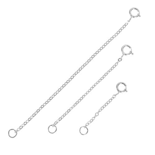 NOLITOY 3 Stück Sterlingsilber Verlängerungskette Halskettenketten Verlängerungen Silberkette Halskette Charms Kette Silberschmuckherstellung Zubehör DIY Armband Für Männer von NOLITOY