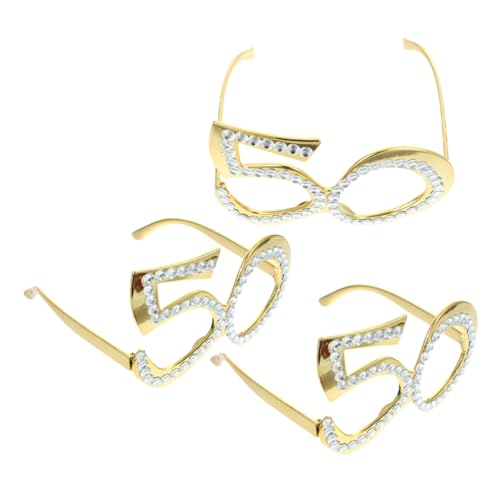 NOLITOY 3 Stück Teiliges Geburtstagsbrille aus Leichtem Material Goldene Zahlen Brille für Erwachsene Komfortable Party Sonnenbrille als Witziges Fotorequisit für Jubiläumsfeiern und NOLITOY 3 Stück Teiliges Geburtstagsbrille aus Leichtem Material Goldene Zahlen Brille für Erwachsene Komfortable Party Sonnenbrille als Witziges Fotorequisit für Jubiläumsfeiern und von NOLITOY