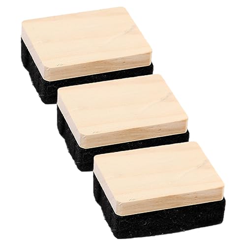 NOLITOY 3 Stück Teiliges Holz Tafelwischer Kreidetafel Radierer aus Filz Klein Leicht Langlebig für Schule Büro Training Zuhause von NOLITOY