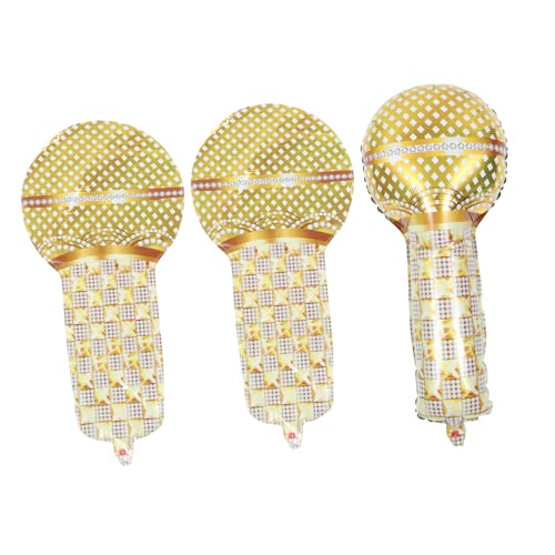 NOLITOY 3 Stück Teiliges Mikrofon Folienballon Jahre Partydekorationen für Erwachsene Retro Disco Mottoparty Zubehör Langlebig aus Hochwertiger Aluminiumfolie als Fotorequisite von NOLITOY