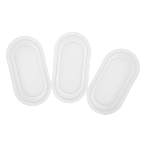 NOLITOY 3 Stück Teiliges Silikon Blumentopf Gießform Ovaler Pflanzgefäß Gussform für Sukkulenten Langlebige Leicht Lösbare DIY Form für Kreative Blumenübertöpfe und Wohnkultur von NOLITOY