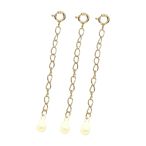 NOLITOY 3 Stück Teiliges Verstellbares Armband Verlängerungskette aus Sterling Silber mit Rundem Federring und Tropfenanhänger Langlebig Oxidationsbeständig Schmuckzubehör für DIY NOLITOY 3 Stück Teiliges Verstellbares Armband Verlängerungskette aus Sterling Silber mit Rundem Federring und Tropfenanhänger Langlebig Oxidationsbeständig Schmuckzubehör für DIY von NOLITOY