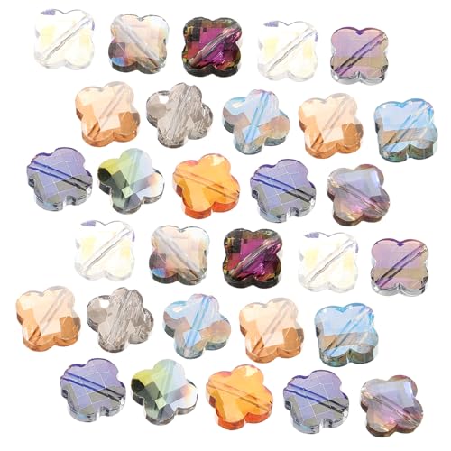 NOLITOY 30 Stück Bunte Glasperlen Vierblättriger Kleeblatt charme Gebohrte Abstandshalter Glänzende DIY Schmuckperlen für Armbänder Halsketten und Ohrringe Robust und Vielseitig NOLITOY 30 Stück Bunte Glasperlen Vierblättriger Kleeblatt charme Gebohrte Abstandshalter Glänzende DIY Schmuckperlen für Armbänder Halsketten und Ohrringe Robust und Vielseitig von NOLITOY