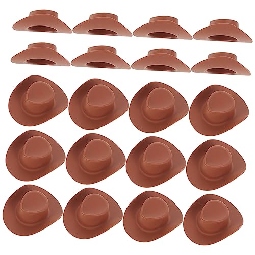 NOLITOY 30 Stück Mini Cowboyhüte Austauschbare Puppenhüte Dekorative Miniaturhüte für Bastelprojekte und Puppenhäuser Entzückendes Zubehör für Kreative Deko von NOLITOY