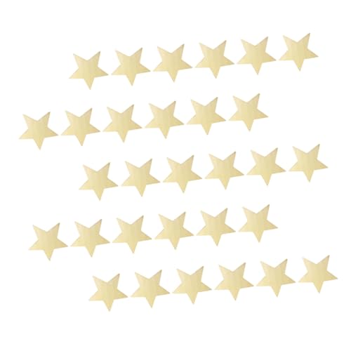 NOLITOY 30 Stück Teiliges Five pointed Star Holzanhänger zum Bemalen DIY Holzsterne Basteln Blanko Holzchips für Kreative Holzprojekte und Kinderbeschäftigung von NOLITOY