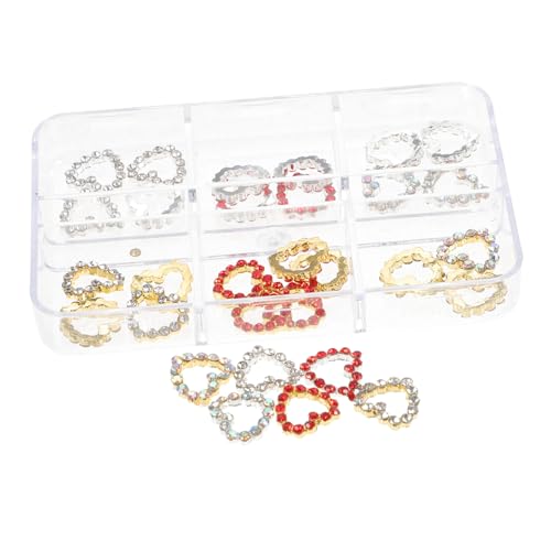 NOLITOY 30 Stück Teiliges Herz Nail Charms Nageldekorationen mit Bunten Strasssteinen für Gelnägel Leichte Funkelnde Nail Studs für Damen Nagelkunst DIY NOLITOY 30 Stück Teiliges Herz Nail Charms Nageldekorationen mit Bunten Strasssteinen für Gelnägel Leichte Funkelnde Nail Studs für Damen Nagelkunst DIY von NOLITOY