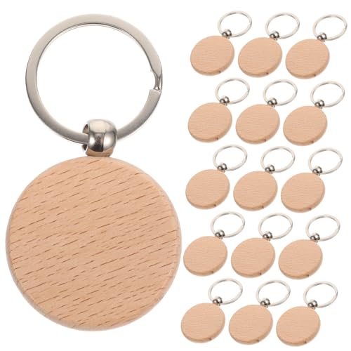 NOLITOY 30 Stück Teiliges Holz Schlüsselanhänger Rohlinge Blanko Holz Schlüsselring DIY Schlüsselanhänger Bastelset für Schlüssel Rucksäcke Taschen Personalisierte Gravur Natürliche von NOLITOY