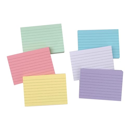 NOLITOY 300 Stück Linierte Indexkarten Horizontal Einseitig Beschreibbar Kleine Karteikarten für Büro Organisation Schule Notizen und Lernkarten Tintenresistentes Papier Farben Blanko von NOLITOY