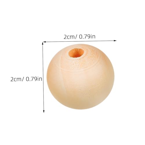 NOLITOY 300 Stück Natürliche Holzperlen Rund mit Großem Loch für DIY Schmuck Makramee Bauernhaus Spacer Beads zum Auffädeln und Basteln von Weihnachtsdekorationen von NOLITOY