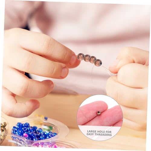 NOLITOY 300 Stück Runde Metallperlen mit Loch Große Eisen perlen für Schmuckherstellung Glatte Abstandshalter für DIY Armbänder Halsketten und Ohrringe Langlebig und Einfach zu Fädeln von NOLITOY