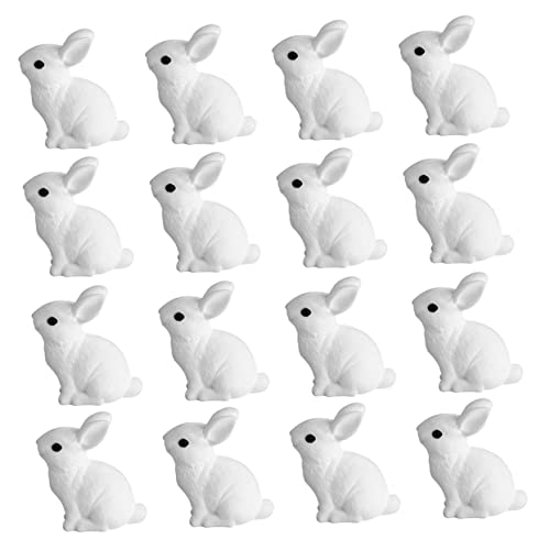 NOLITOY 32 Stk Mini-kaninchen-dekor Aus Kunstharz Jahr Der Kaninchenstatue Mini-hasenfiguren Kaninchen-cupcake-topper Mini-gartenhasen Glückskaninchen Figur Anzahl Kunsthandwerk Weiß von NOLITOY