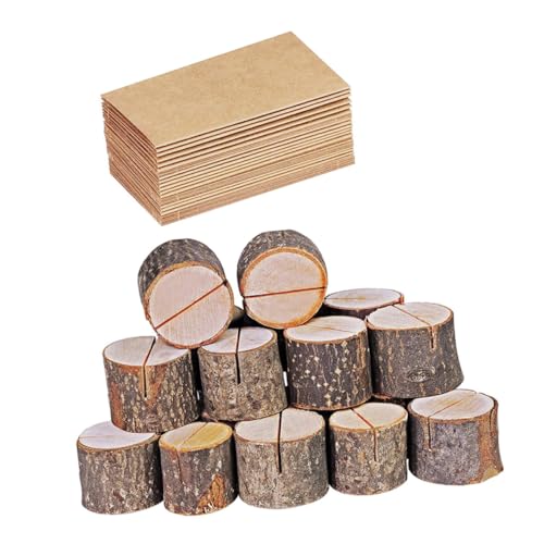 NOLITOY 35 Sätze Teiliges Holz Tischkartenhalter mit Rinde Memo und Fotokartenhalter aus Lärchenholz Stabiles Robust Design für Tischnummern Notizen und Speisekarte in Rustikalem Stil NOLITOY 35 Sätze Teiliges Holz Tischkartenhalter mit Rinde Memo und Fotokartenhalter aus Lärchenholz Stabiles Robust Design für Tischnummern Notizen und Speisekarte in Rustikalem Stil von NOLITOY