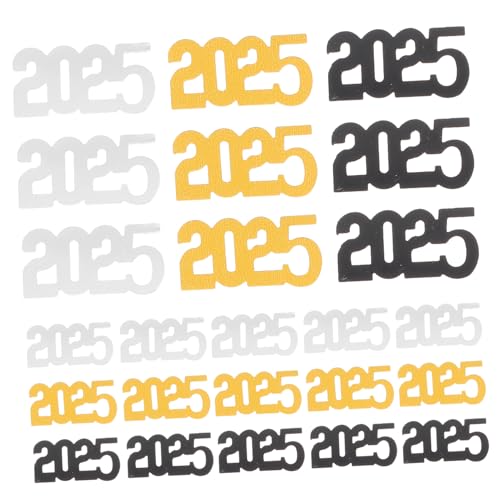 NOLITOY 3er Pack Pack Neujahrsparty Konfetti Tischdeko Schwarz Gold Silber Reflektierendes Streudeko für Geburtstags und Abschlussfeiern Leichte Vielseitige Partydekoration von NOLITOY
