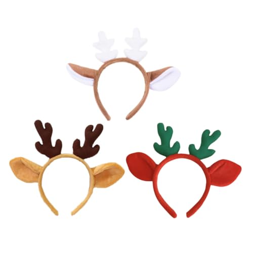 NOLITOY 3st Geweih Stirnband Kostüm Stirnbänder Weihnachtskopfschmuck Stirnbänder Für Waldtiere Geweih-kopfbedeckung Geweih-stirnbänder Für Rollenspiele Geweihband Plüsch Niedlich Kleidung von NOLITOY