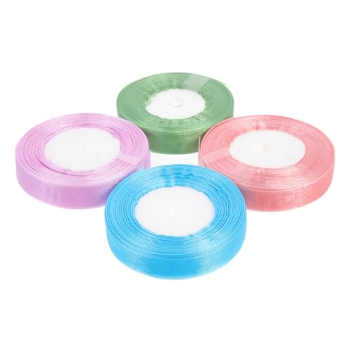 NOLITOY 4 Rollen Handgefertigtes Geschenkband Transparentes Organza Geschenkverpackungsband in Blau Grün Rosa Lila Breit für DIY Bastelarbeiten Festtagsdekoration Schleifen und NOLITOY 4 Rollen Handgefertigtes Geschenkband Transparentes Organza Geschenkverpackungsband in Blau Grün Rosa Lila Breit für DIY Bastelarbeiten Festtagsdekoration Schleifen und von NOLITOY