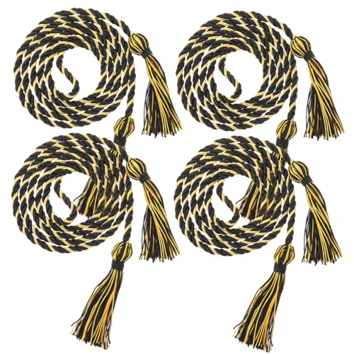NOLITOY 4 Stück Bachelor-Quasten Mädchen Kleid Gradation golden Schnürsenkel geflochtene Ehrenkordel mit Quasten Kordel Quaste Dekoration Schnüre für den Abschluss Abschlussfeier Polyester von NOLITOY