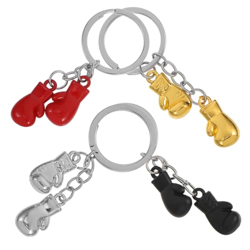 NOLITOY 4 Stück Box-schlüsselanhänger Aus Metall, 3d-boxhandschuhe, Schlüsselanhänger, Sport-schlüsselanhänger, Hängende Anhänger, Taschenanhänger Für Sport-partygeschenke von NOLITOY