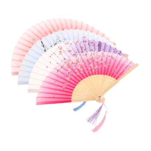 NOLITOY 4 Stück Faltfächer Leichte Stabile Handfächer mit Elegant für Hochzeit Party Fotorequisiten Traditionelle Asiatische Deko von NOLITOY