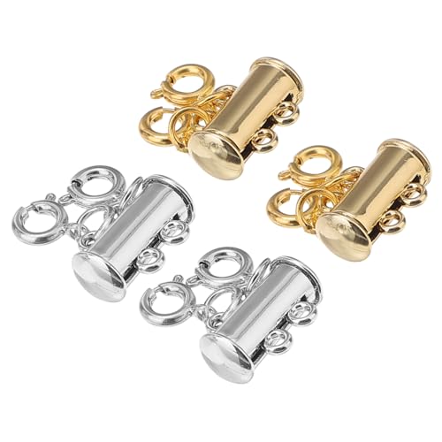 NOLITOY 4 Stück Magnetischer Mehrreihiger Halskettenverschluss Kupfer Leichtes DIY Schmuckzubehör Für Damen Herren Vielschichtige Ketten Verbinder NOLITOY 4 Stück Magnetischer Mehrreihiger Halskettenverschluss Kupfer Leichtes DIY Schmuckzubehör Für Damen Herren Vielschichtige Ketten Verbinder von NOLITOY