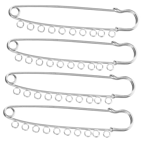 NOLITOY 4 Stück Metallbroschen Sicherheitsnadeln mit Schlaufen Brooch Pins mit Löchern für DIY Schmuck Kleidung Handwerk Zubehör für Mäntel Pullover Hüte Schals Kilts NOLITOY 4 Stück Metallbroschen Sicherheitsnadeln mit Schlaufen Brooch Pins mit Löchern für DIY Schmuck Kleidung Handwerk Zubehör für Mäntel Pullover Hüte Schals Kilts von NOLITOY