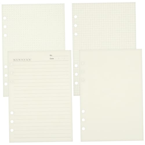 NOLITOY 4 Stück Nachfüllpapier Liniertes Dickes Auslaufsicheres Lose für Planer Ringbuch Notizbuch Einlage Blätter von NOLITOY