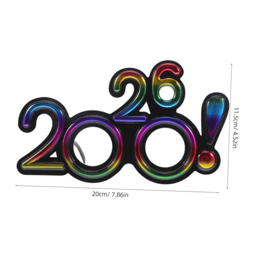 NOLITOY 4 Stück Neujahrsbrille Partybrillen mit Glitzer Goldfarben Kreative Silvester Foto Requisiten für Festliche Outfits und Interaktiven Spaß bei Neujahrsfeier von NOLITOY