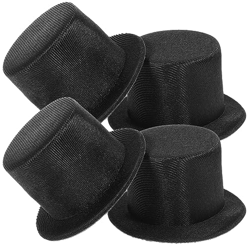 NOLITOY 4 Stück Schwarze Formelle Mini-Hüte Für Weihnachten Mini-Zylinder Miniatur-Hüte Zum Basteln Haarschmuck Dekorieren von NOLITOY