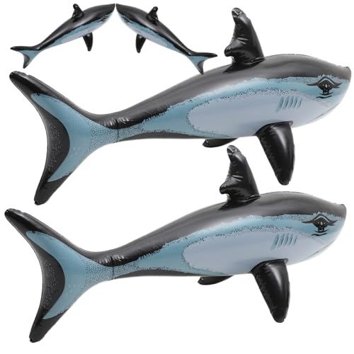 NOLITOY 4 Stück Teiliges Aufblasbares Wasserspielzeug aus Langlebigem PVC Reißfest und Sicher Realistische Pool Dekoration für Party Geburtstagsgeschenk und Spielspaß von NOLITOY