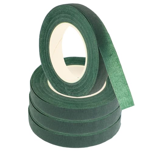 NOLITOY 4 Stück Teiliges Floristenband Grün Selbstklebendes Kreppband für Blumenstiele Stabiles DIY Floristik Klebeband für Blumenarrangements und Straußbindung von NOLITOY