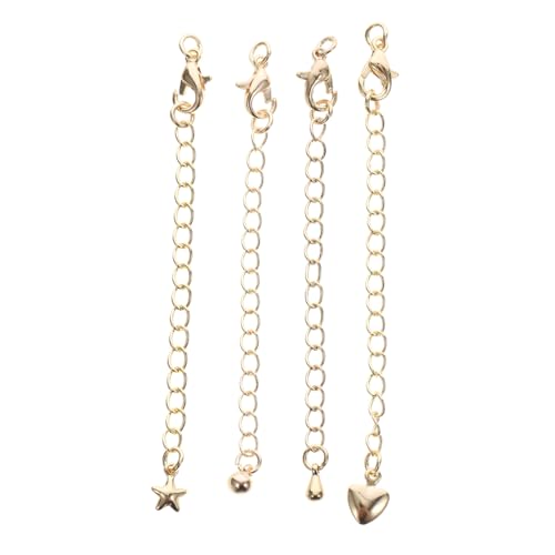 NOLITOY 4 Stück Teiliges Gold Plated Kettenverlängerung mit Karabinerverschluss Verstellbare Schmuck Erweiterungsketten für Halsketten und Armbänder DIY Basteln Zubehör für Damen NOLITOY 4 Stück Teiliges Gold Plated Kettenverlängerung mit Karabinerverschluss Verstellbare Schmuck Erweiterungsketten für Halsketten und Armbänder DIY Basteln Zubehör für Damen von NOLITOY