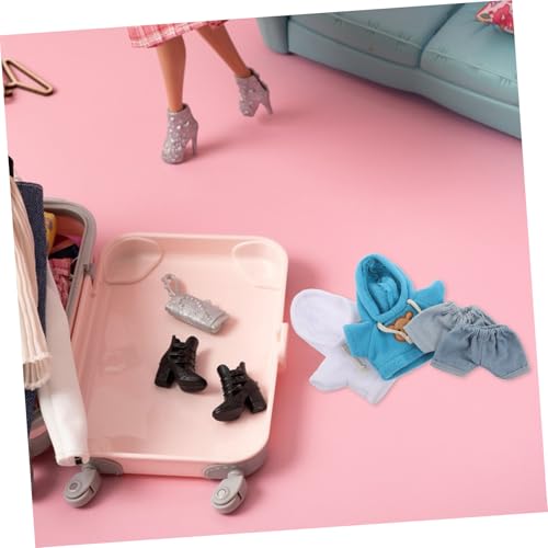 NOLITOY 4 Stück Teiliges Kuscheltierset Kleidung Bär Outfit Hoodie und Jeans für DIY Plüschtiere Niedliche Bequeme Baumwollkleidung für Kleine Stofftiere und Puppen von NOLITOY