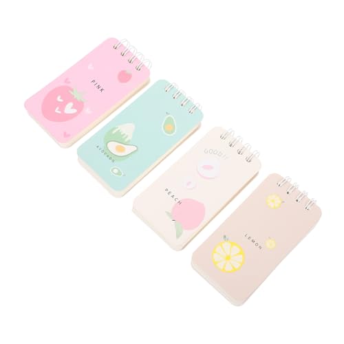 NOLITOY 4 Stück Teiliges Tragbares Notizblock Mini fruchtmotiv Praktisches Multifunktionales Pocket Writing Pad für Glattes Papier zum Zeichnen und Notieren Unterwegs NOLITOY 4 Stück Teiliges Tragbares Notizblock Mini fruchtmotiv Praktisches Multifunktionales Pocket Writing Pad für Glattes Papier zum Zeichnen und Notieren Unterwegs von NOLITOY